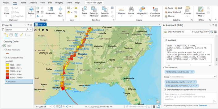 ArcGIS Pro Assistant 生成 SQL Query Layer